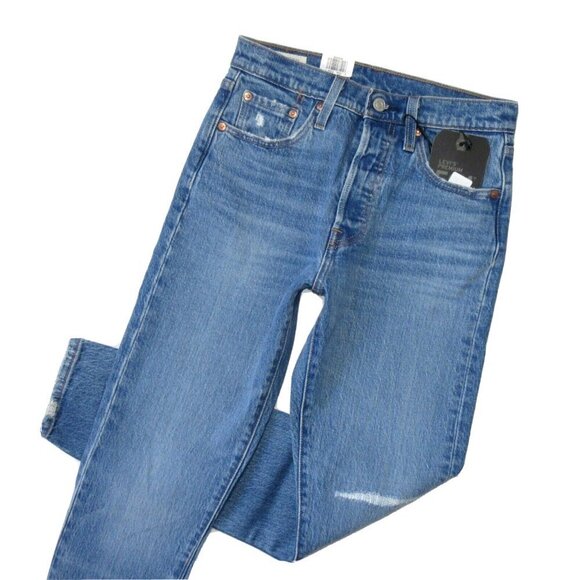 NWT Levi's 501 Skinny in Jive Hushed Heavyweight Stretch Denim Crop Jeans 24 - Picture 2 of 7